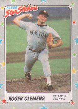 1988 Fleer Sticker Baseball Cards        007      Roger Clemens